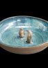 foto: Ceramic Bird bath with animal - medium