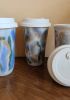 foto: Porcelain insulated mug with lid - Abstract